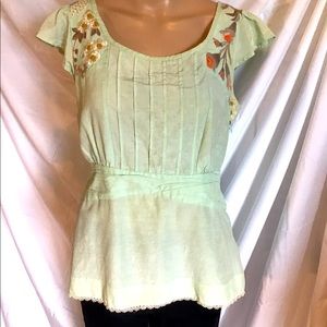 Adorable Floreat Embroidered Top